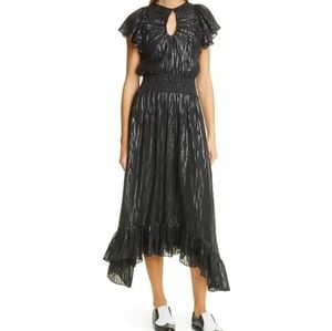 Rebecca Taylor $595 Safari Metallic Print Silk Blend Dress - 00